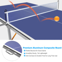6ft Mid-Size Table Tennis Table Set -Ping Pong Game with Paddles & Balls