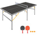 6ft Mid-Size Table Tennis Table Set -Ping Pong Game with Paddles & Balls