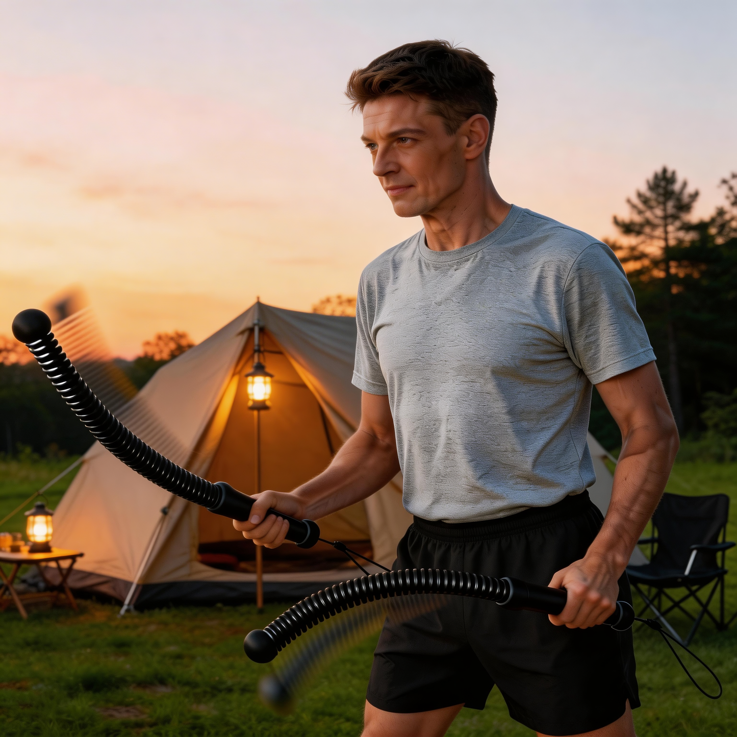 ZC FLYYD Portable Cordless Battle Rope | Silent Spring HIIT Equipment for Home Gym & Travel