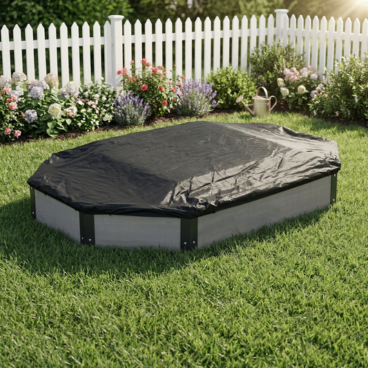 ZC FLYYD Solid Wood Octagon Sandbox with Built-In Storage & Seating