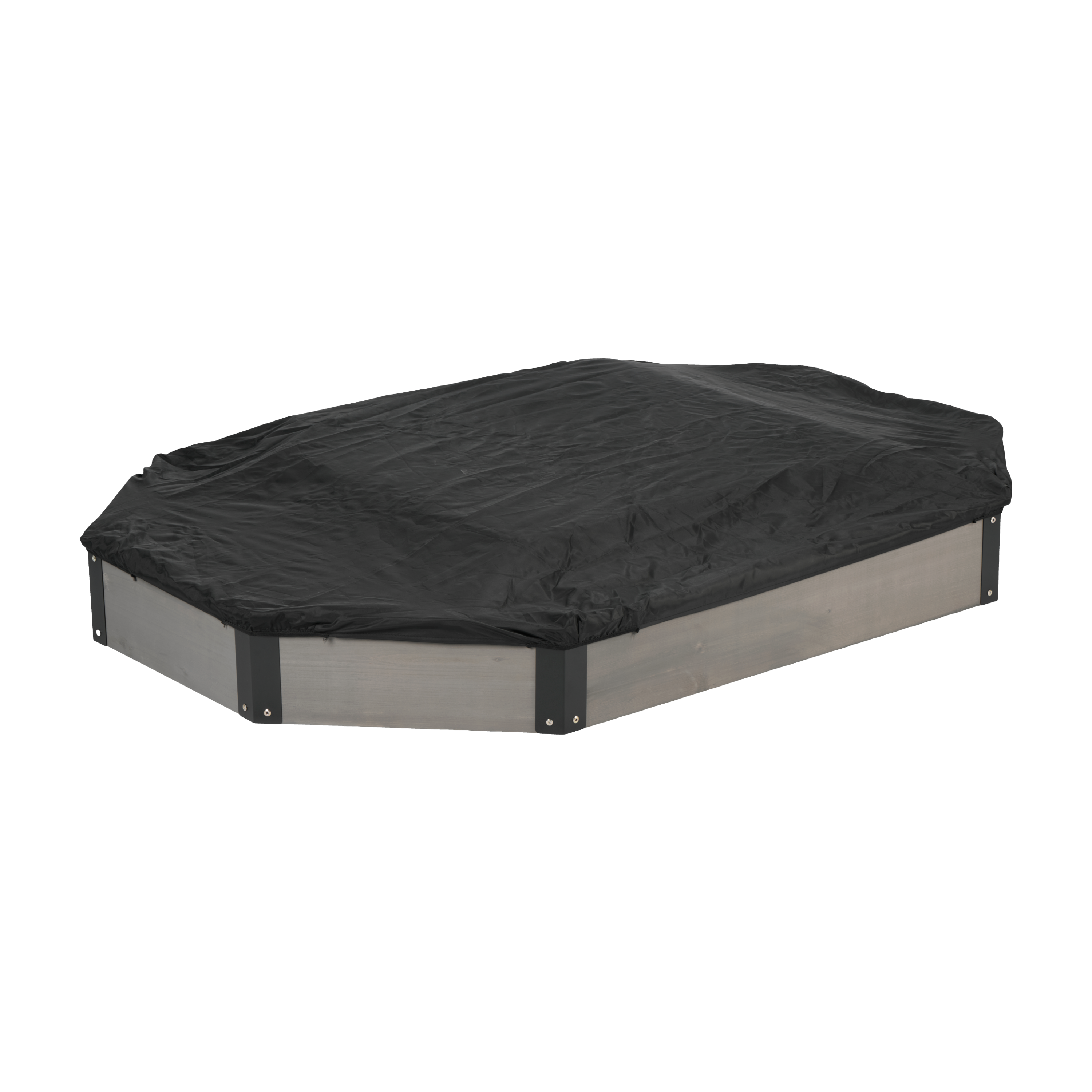 ZC FLYYD Solid Wood Octagon Sandbox with Built-In Storage & Seating