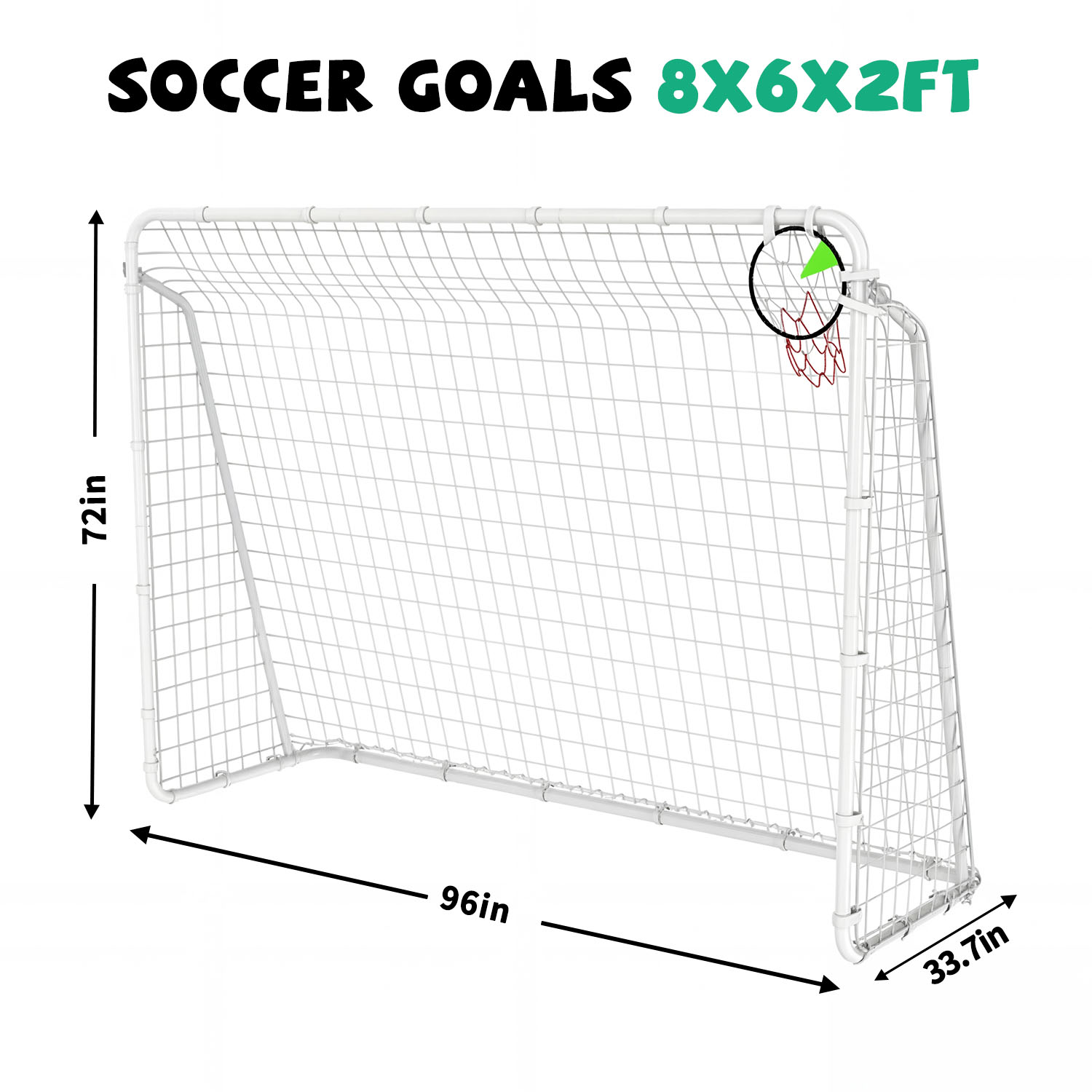ZC FLYYD 7x16 FT Portable Soccer Goal for Backyard & Training | Heavy-Duty Steel Frame with High-Strength Net