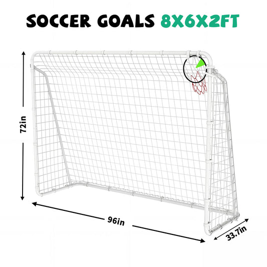 ZC FLYYD 7x16 FT Portable Soccer Goal for Backyard & Training | Heavy-Duty Steel Frame with High-Strength Net