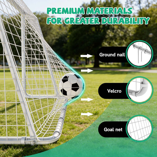 ZC FLYYD 7x16 FT Portable Soccer Goal for Backyard & Training | Heavy-Duty Steel Frame with High-Strength Net