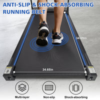 ZC FLYYD Under Desk Walking Pad with Handle & Incline | Portable Folding Treadmill with Remote (0.6-3.8 MPH)