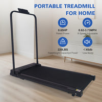 ZC FLYYD Under Desk Walking Pad with Handle & Incline | Portable Folding Treadmill with Remote (0.6-3.8 MPH)
