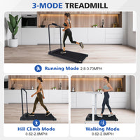ZC FLYYD Under Desk Walking Pad with Handle & Incline | Portable Folding Treadmill with Remote (0.6-3.8 MPH)