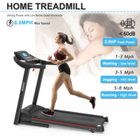 ZC FLYYD Smart Folding Treadmill with Incline & Fitshow App | 2.5HP, 8.0 MPH, 250 LBS Capacity