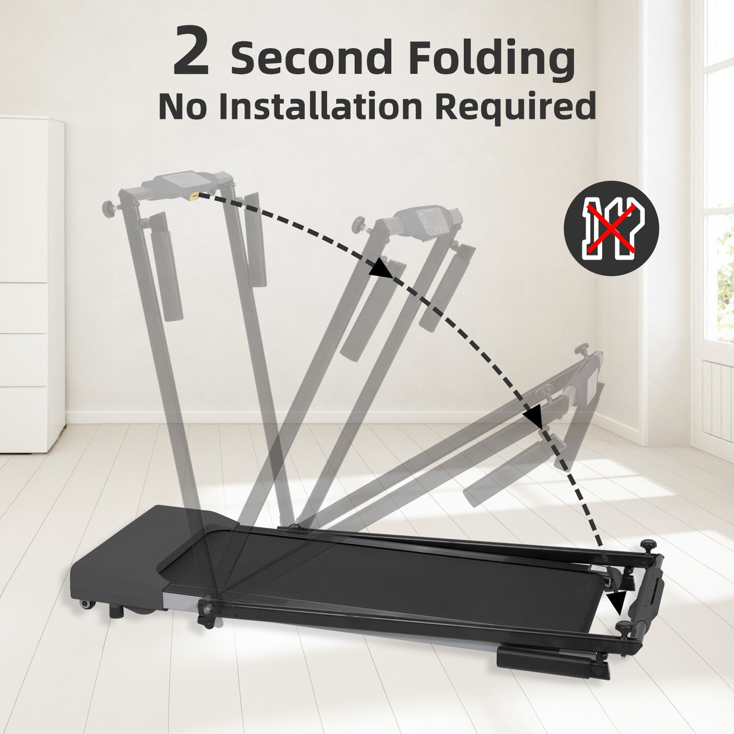 ZC FLYYD 2-in-1 Under Desk Treadmill & Folding Walking Pad (7.5 MPH) | Portable Home Running Machine with LED Display