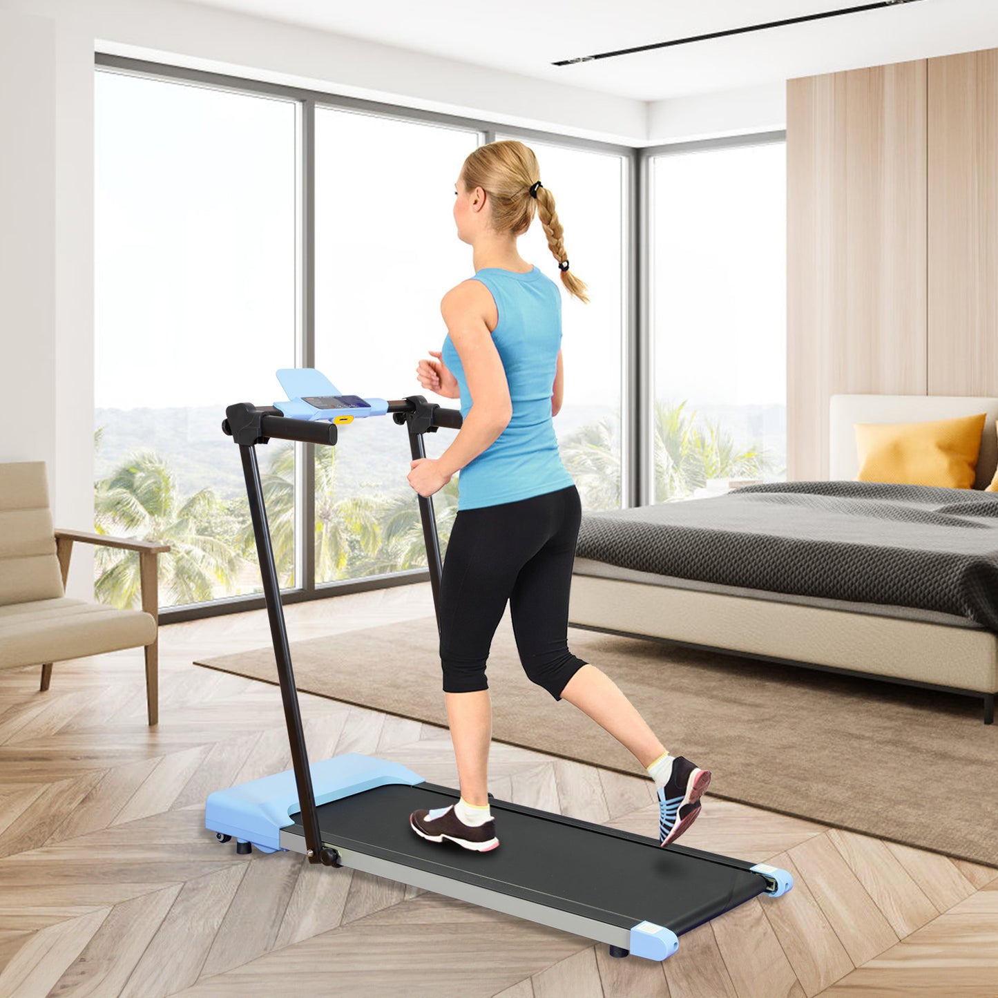 ZC FLYYD 2-in-1 Under Desk Treadmill & Folding Walking Pad (7.5 MPH) | Portable Home Running Machine with LED Display