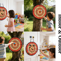 ZC FLYYD Ultimate 4-in-1 Family Game Center - 30-Piece Deluxe Bundle with LED Light-Up Rings, Bean Bag Toss & Sticky Target