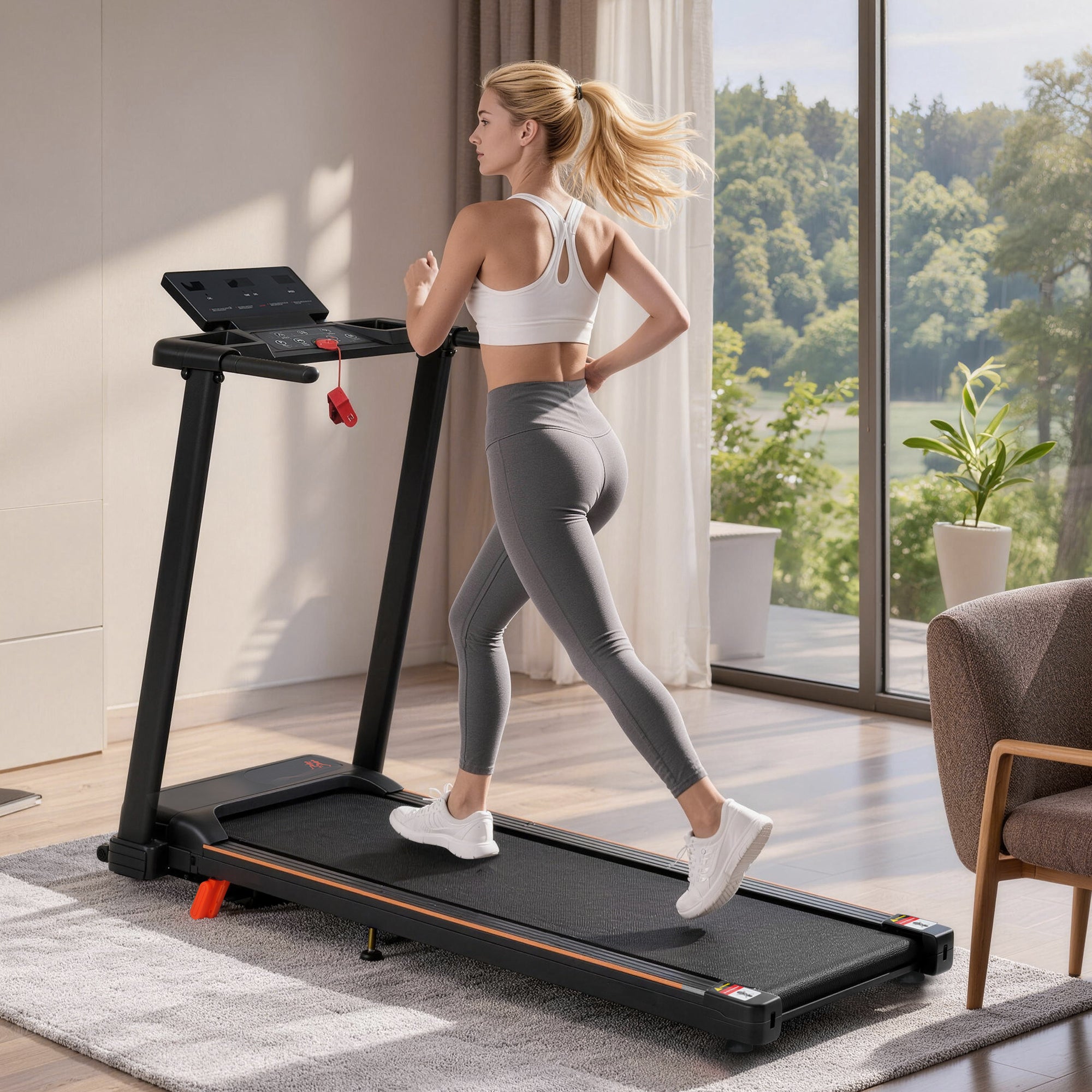 ZC FLYYD Foldable Treadmill with 8% Incline & Handle | 3.0HP Portable Walking Pad, 265 LBS Capacity