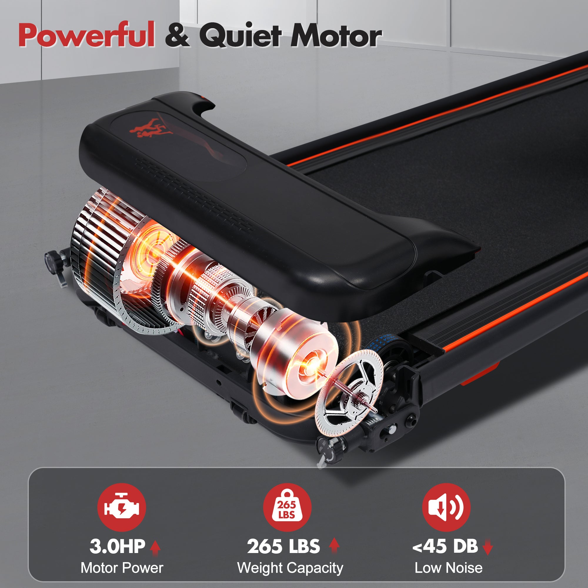 ZC FLYYD Foldable Treadmill with 8% Incline & Handle | 3.0HP Portable Walking Pad, 265 LBS Capacity