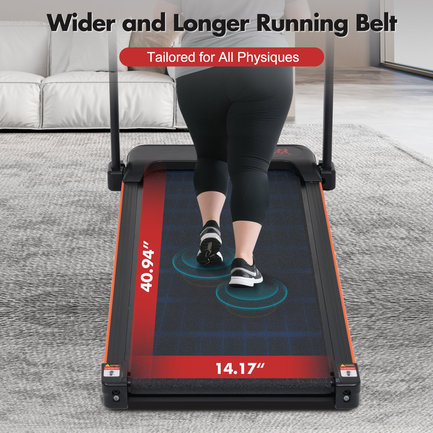 ZC FLYYD Foldable Treadmill with 8% Incline & Handle | 3.0HP Portable Walking Pad, 265 LBS Capacity
