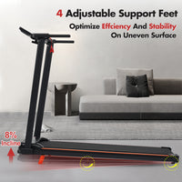 ZC FLYYD Foldable Treadmill with 8% Incline & Handle | 3.0HP Portable Walking Pad, 265 LBS Capacity