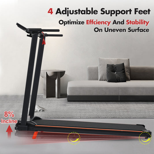 ZC FLYYD Foldable Treadmill with 8% Incline & Handle | 3.0HP Portable Walking Pad, 265 LBS Capacity