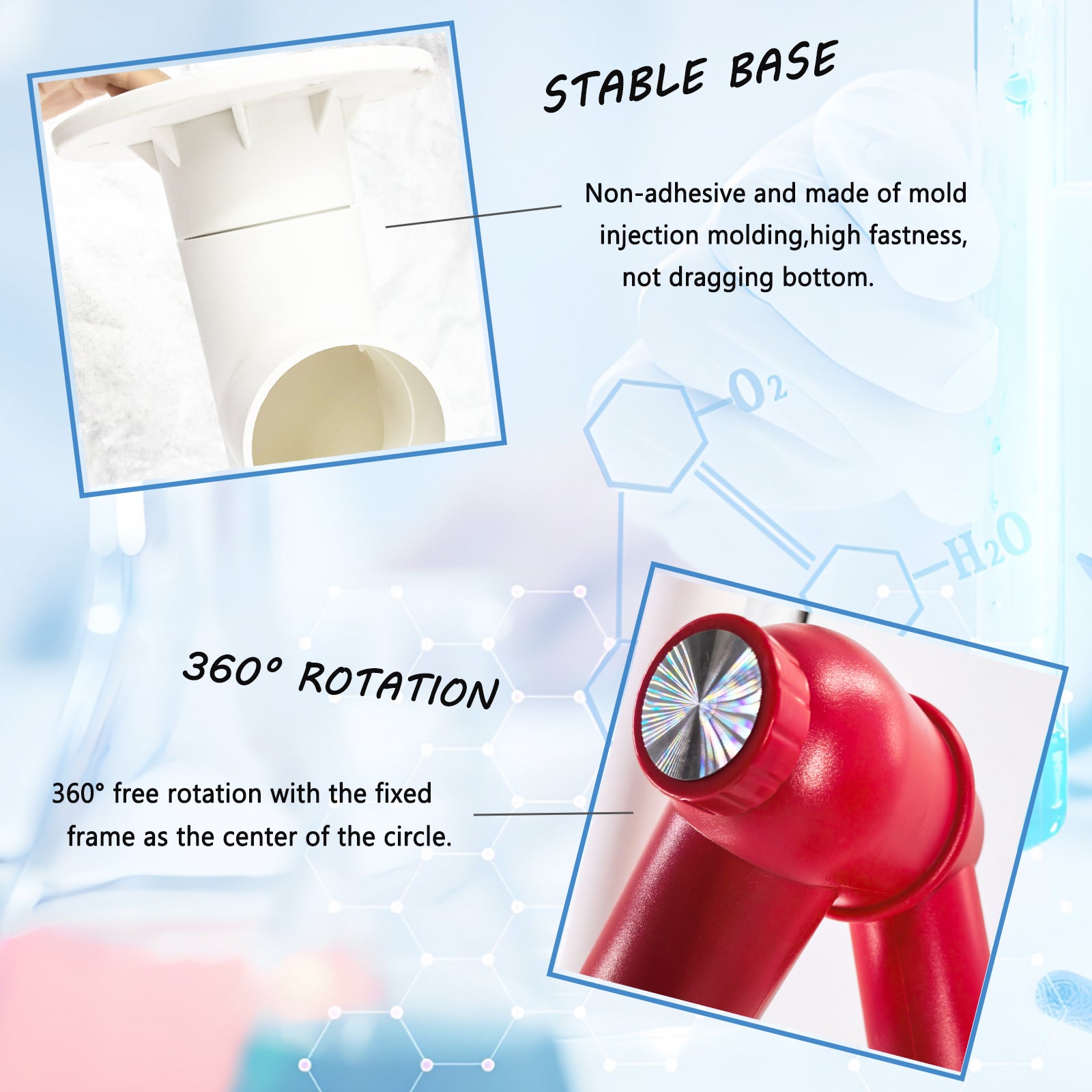 Universal fume extraction arm for lab soldering with 110mm adapter