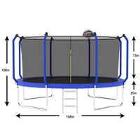 ZC FLYYD™ 8FT Outdoor Trampoline with Basketball Hoop & Enclosure