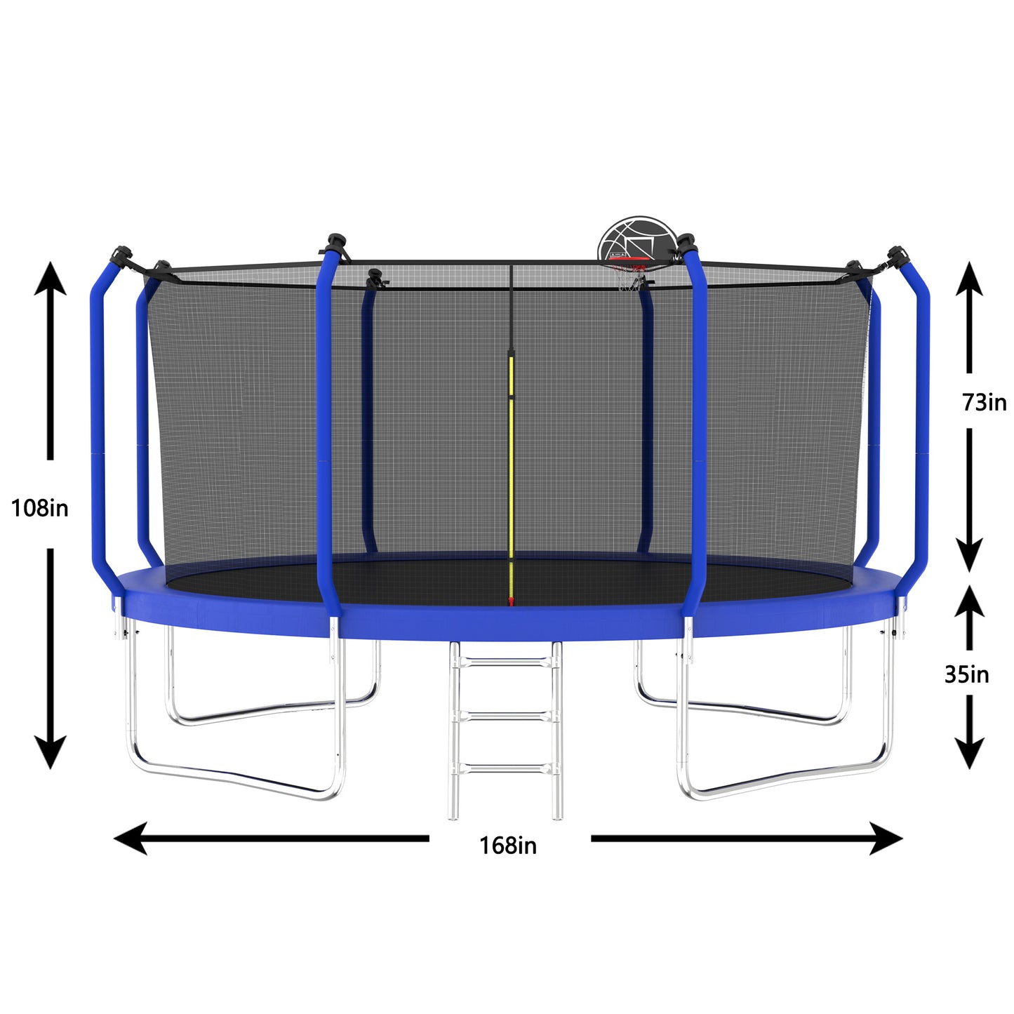 ZC FLYYD™ 8FT Outdoor Trampoline with Basketball Hoop & Enclosure