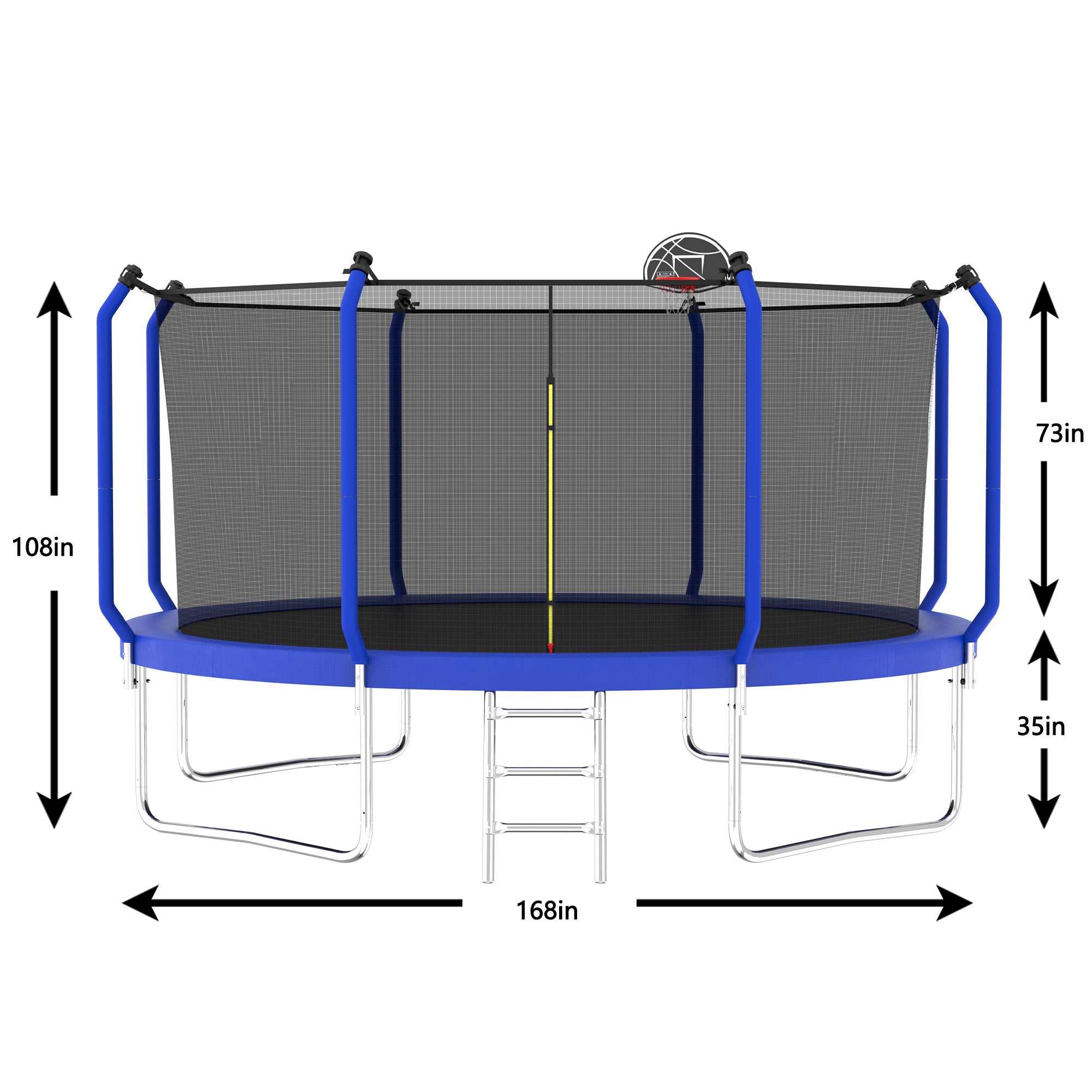 ZC FLYYD™ 8FT Outdoor Trampoline with Basketball Hoop & Enclosure