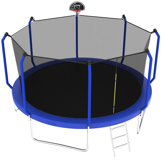 ZC FLYYD™ 8FT Outdoor Trampoline with Basketball Hoop & Enclosure