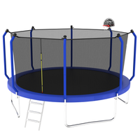 ZC FLYYD™ 8FT Outdoor Trampoline with Basketball Hoop & Enclosure