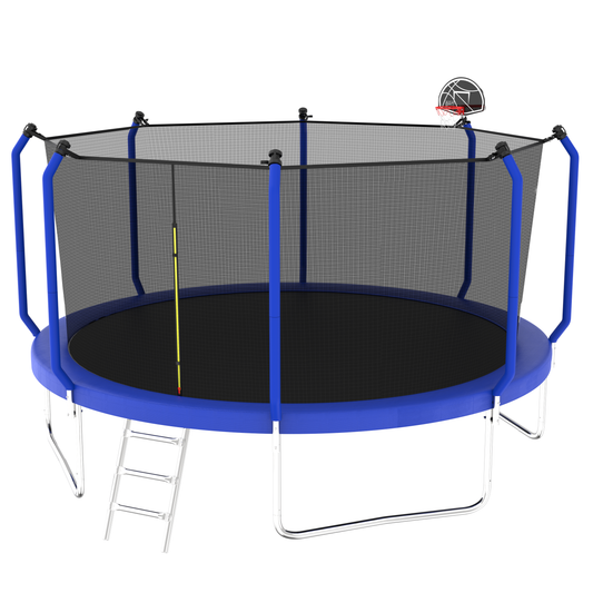 ZC FLYYD™ 8FT Outdoor Trampoline with Basketball Hoop & Enclosure